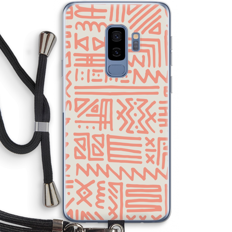 Marrakech Pink: Samsung Galaxy S9 Plus Transparant Hoesje met koord