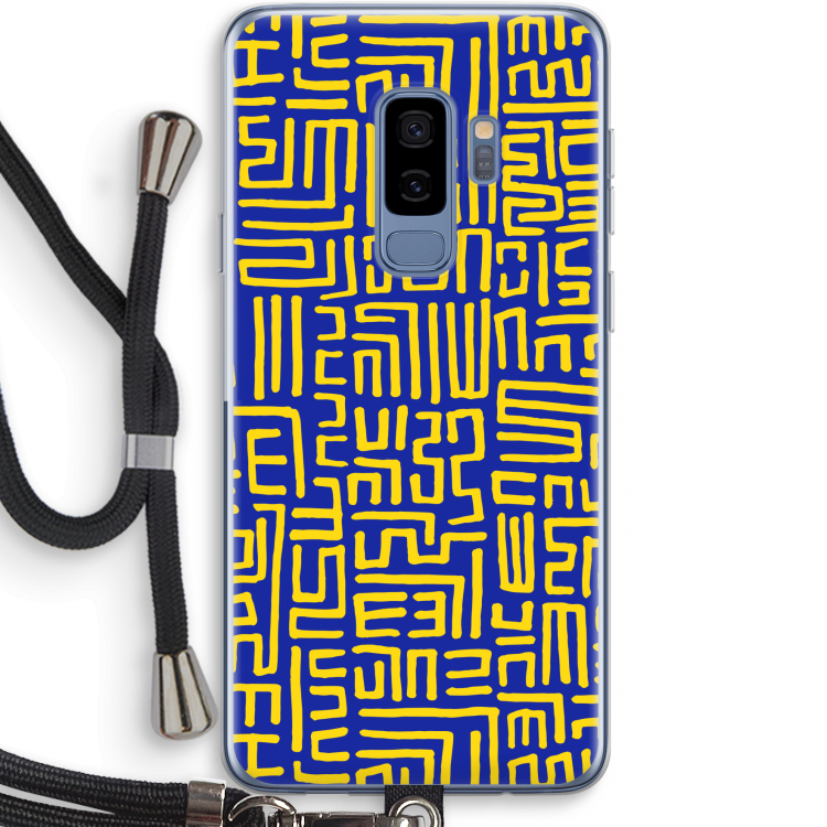 Majorelle Blue Print: Samsung Galaxy S9 Plus Transparant Hoesje met koord