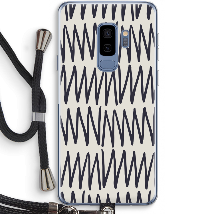 Marrakech Zigzag: Samsung Galaxy S9 Plus Transparant Hoesje met koord