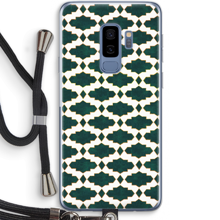Moroccan tiles: Samsung Galaxy S9 Plus Transparant Hoesje met koord