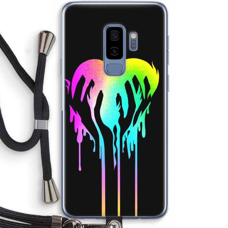 Hold My Heart: Samsung Galaxy S9 Plus Transparant Hoesje met koord