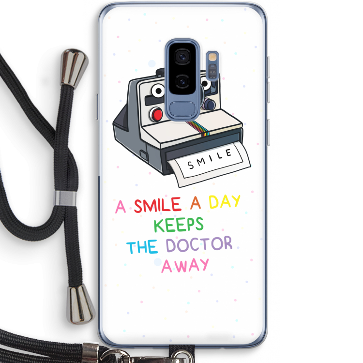 Smile: Samsung Galaxy S9 Plus Transparant Hoesje met koord