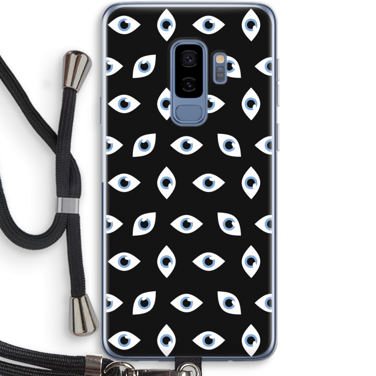 Eyes pattern: Samsung Galaxy S9 Plus Transparant Hoesje met koord