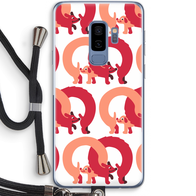 Dogs: Samsung Galaxy S9 Plus Transparant Hoesje met koord