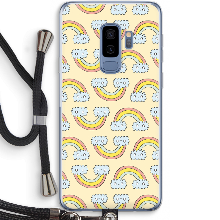 Regenboog: Samsung Galaxy S9 Plus Transparant Hoesje met koord