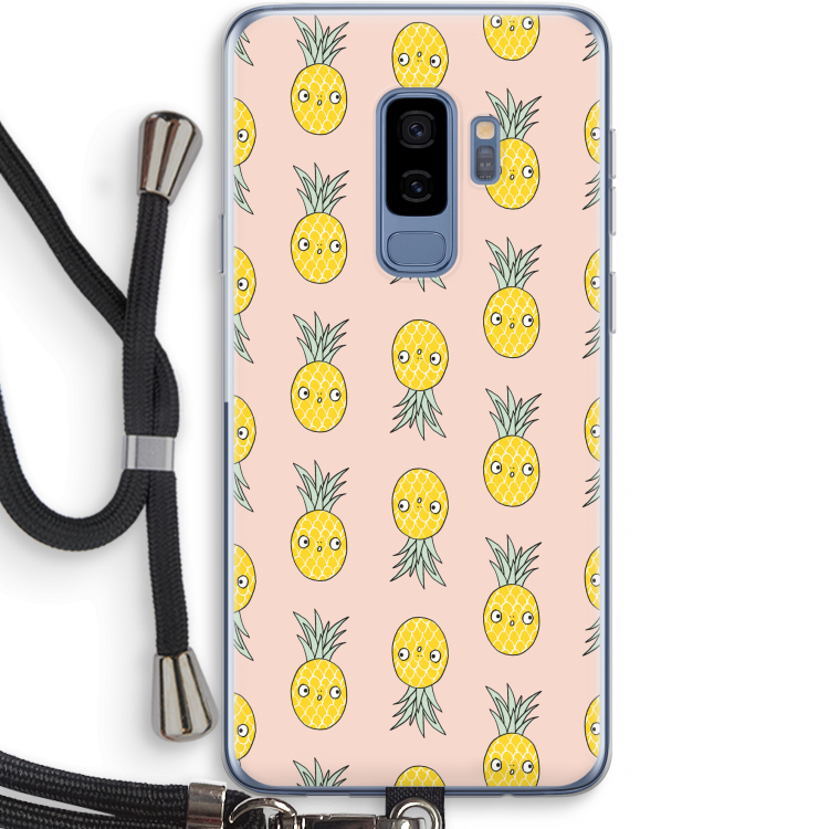 Ananas: Samsung Galaxy S9 Plus Transparant Hoesje met koord
