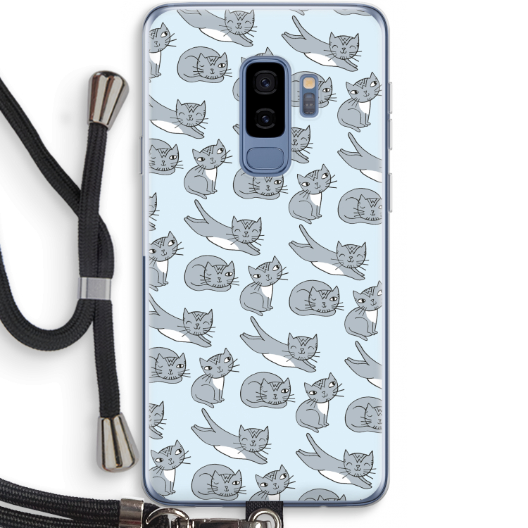Poezen: Samsung Galaxy S9 Plus Transparant Hoesje met koord
