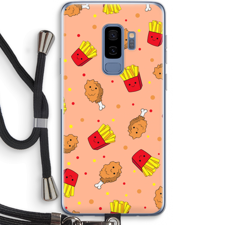 Chicken 'n Fries: Samsung Galaxy S9 Plus Transparant Hoesje met koord