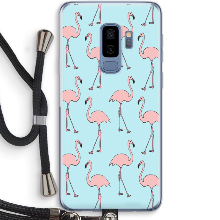 Anything Flamingoes: Samsung Galaxy S9 Plus Transparant Hoesje met koord