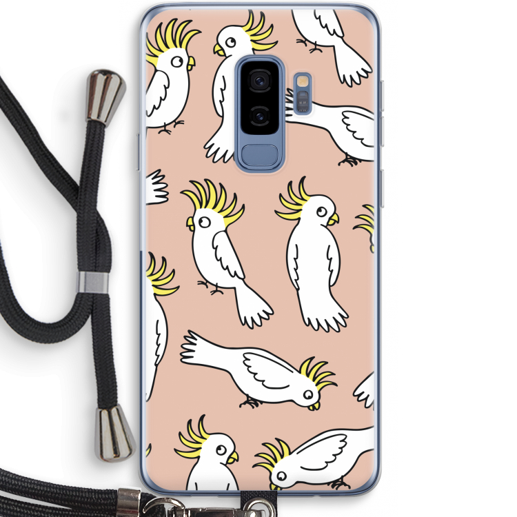 Papegaai: Samsung Galaxy S9 Plus Transparant Hoesje met koord