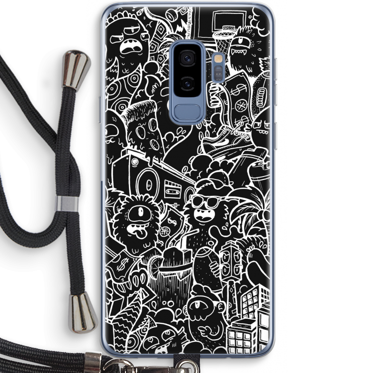 Vexx Black City : Samsung Galaxy S9 Plus Transparant Hoesje met koord