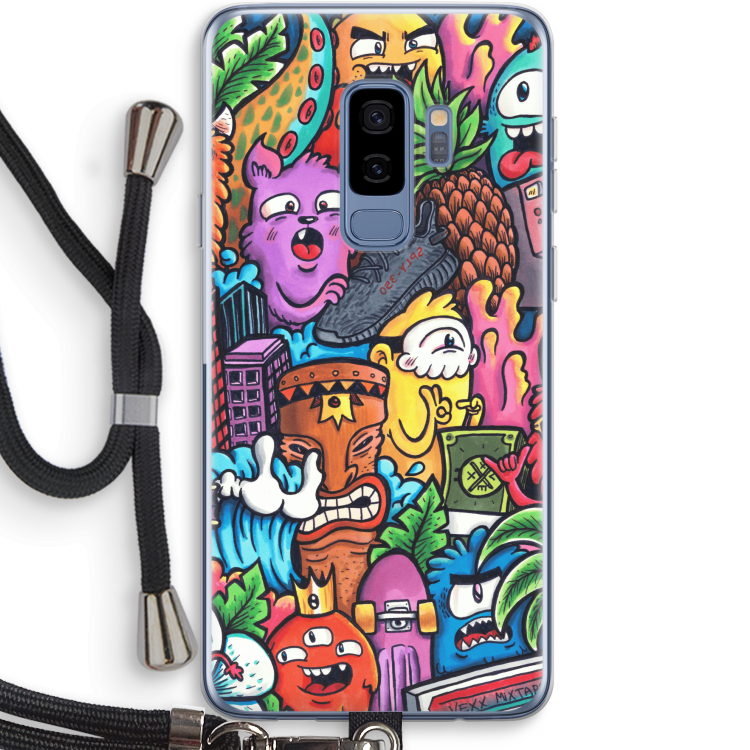 Vexx Mixtape: Samsung Galaxy S9 Plus Transparant Hoesje met koord