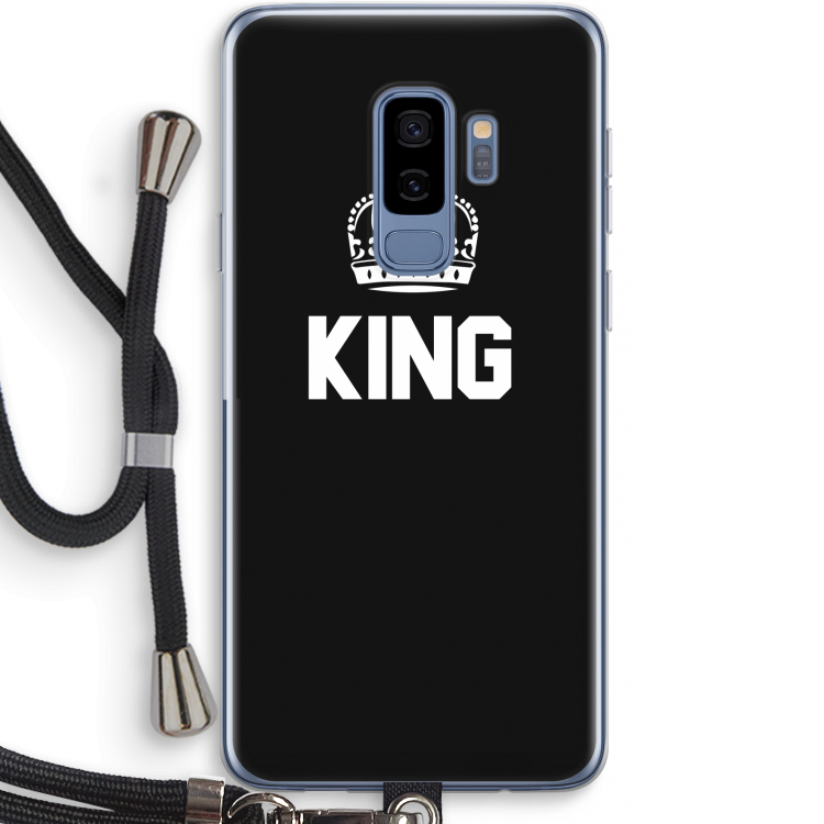 King zwart: Samsung Galaxy S9 Plus Transparant Hoesje met koord