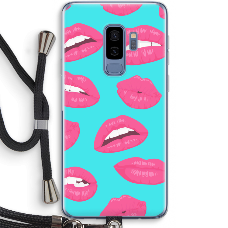 Bite my lip: Samsung Galaxy S9 Plus Transparant Hoesje met koord