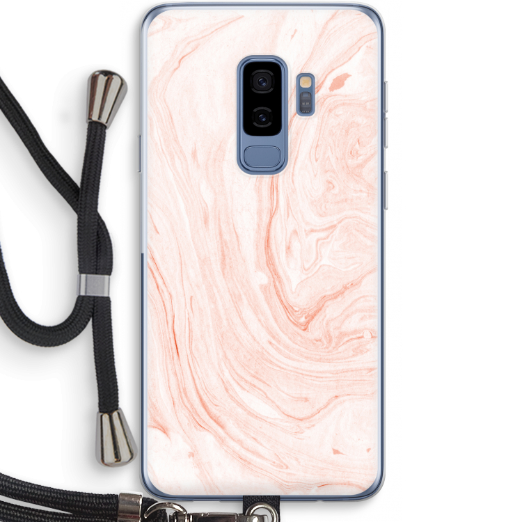 Peach bath: Samsung Galaxy S9 Plus Transparant Hoesje met koord