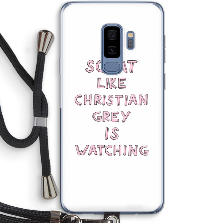 Christian Grey: Samsung Galaxy S9 Plus Transparant Hoesje met koord