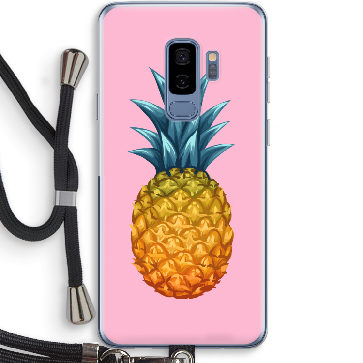 Grote ananas: Samsung Galaxy S9 Plus Transparant Hoesje met koord