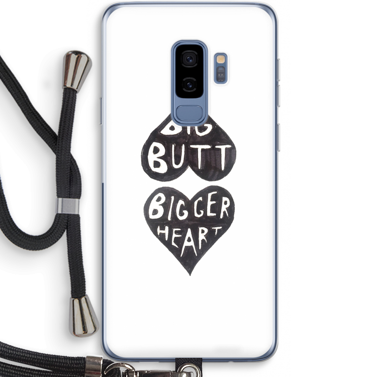 Big butt bigger heart: Samsung Galaxy S9 Plus Transparant Hoesje met koord