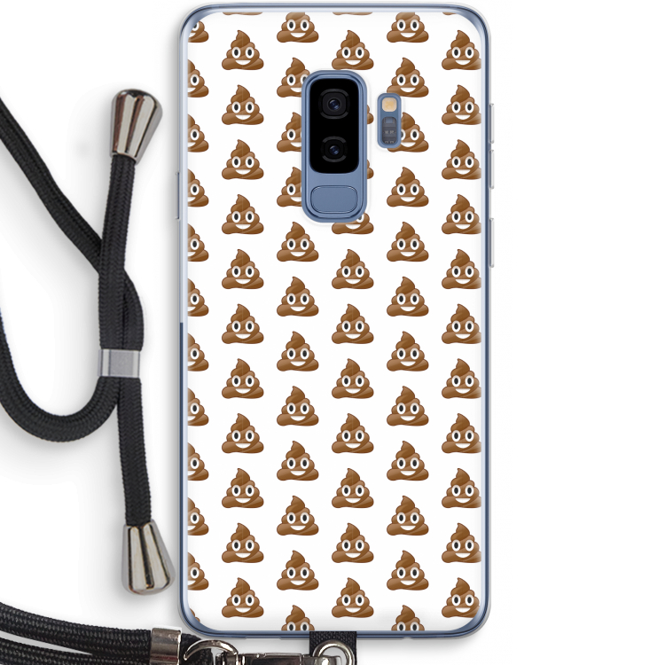 Poop emoji: Samsung Galaxy S9 Plus Transparant Hoesje met koord