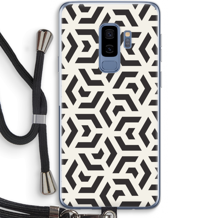 Crazy pattern: Samsung Galaxy S9 Plus Transparant Hoesje met koord