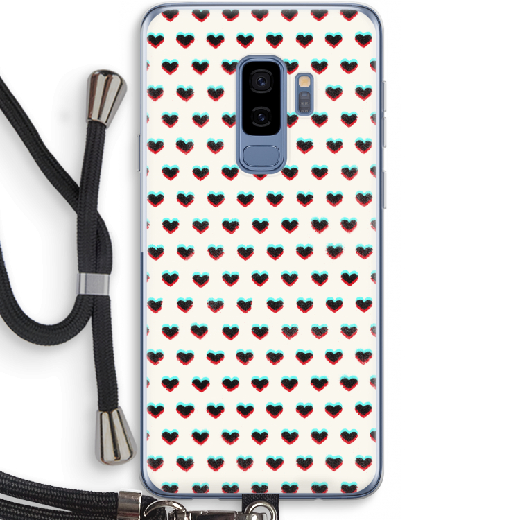 Hartjes: Samsung Galaxy S9 Plus Transparant Hoesje met koord