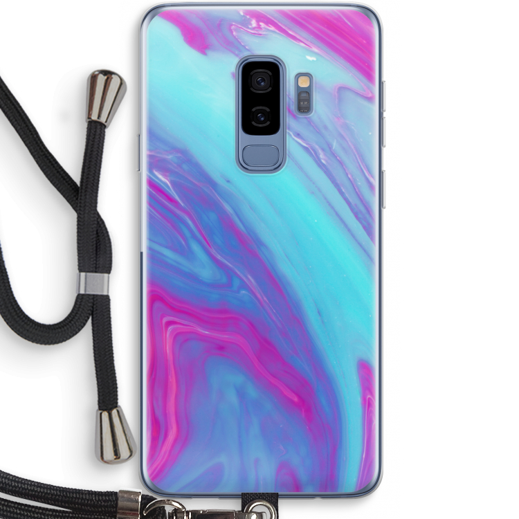 Zweverige regenboog: Samsung Galaxy S9 Plus Transparant Hoesje met koord