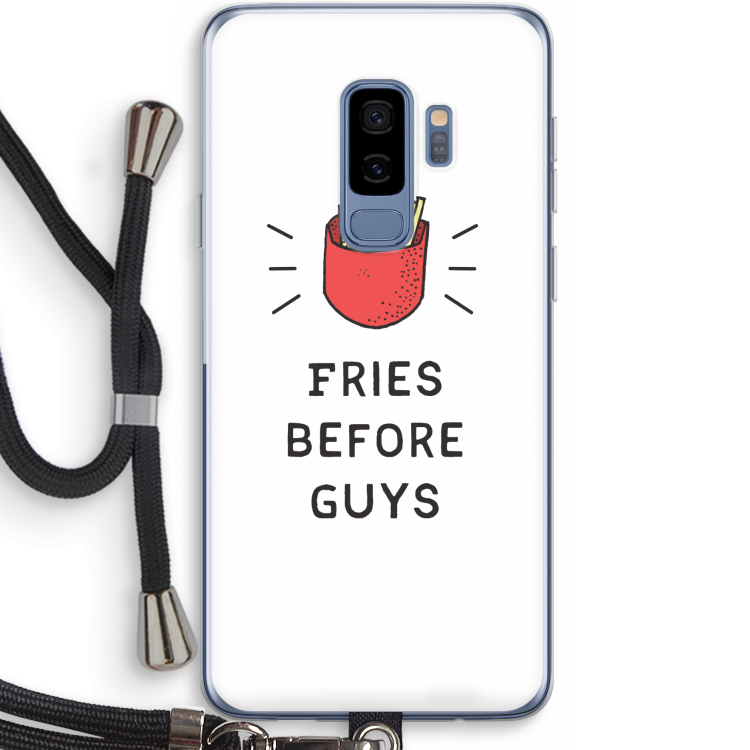 Fries before guys: Samsung Galaxy S9 Plus Transparant Hoesje met koord