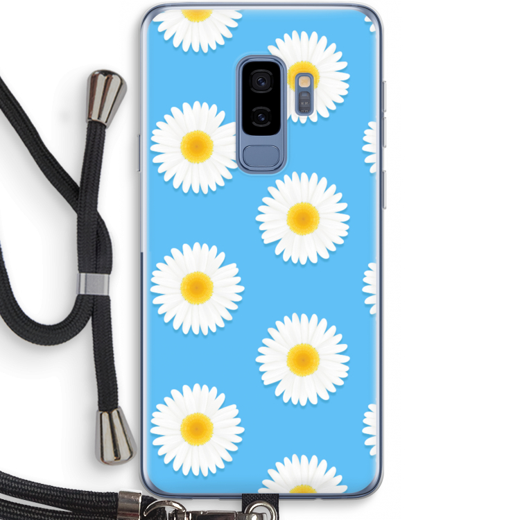 Margrietjes: Samsung Galaxy S9 Plus Transparant Hoesje met koord