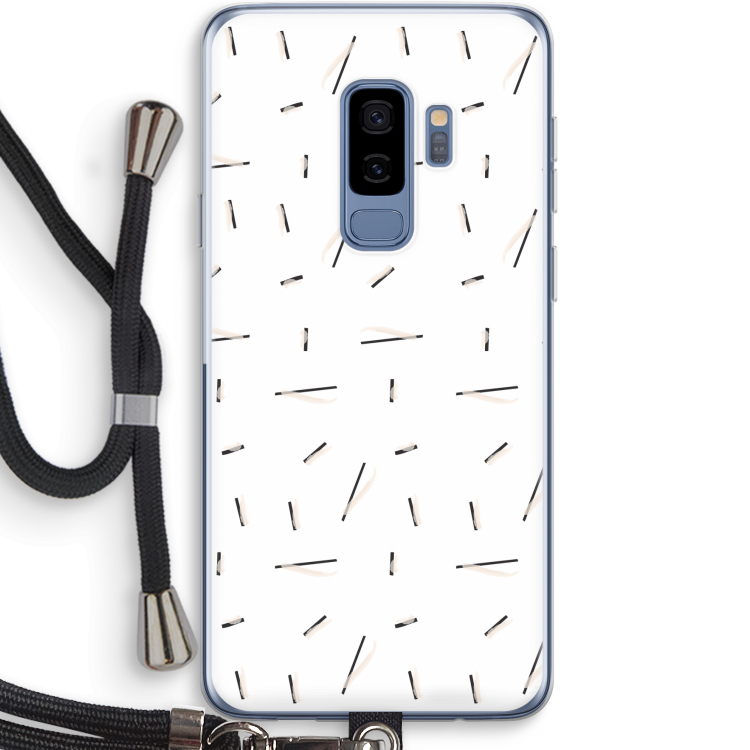 Hipster stripes: Samsung Galaxy S9 Plus Transparant Hoesje met koord