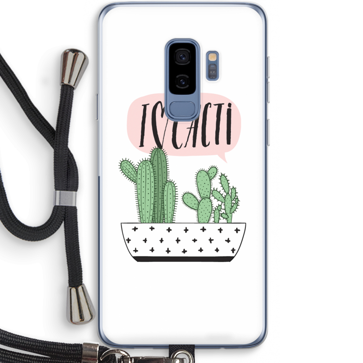 I love cacti: Samsung Galaxy S9 Plus Transparant Hoesje met koord