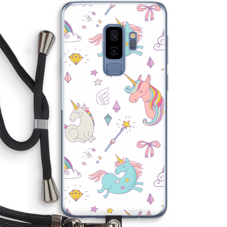 Fantasiewereld: Samsung Galaxy S9 Plus Transparant Hoesje met koord
