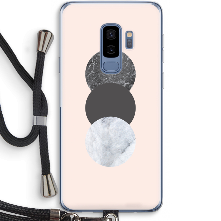 Marmeren cirkels: Samsung Galaxy S9 Plus Transparant Hoesje met koord