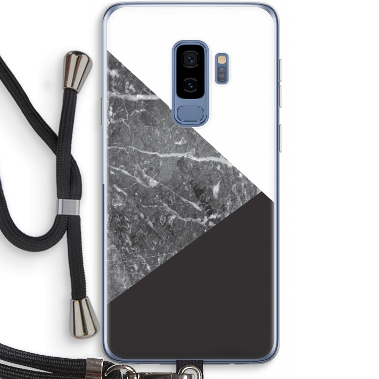 Combinatie marmer: Samsung Galaxy S9 Plus Transparant Hoesje met koord