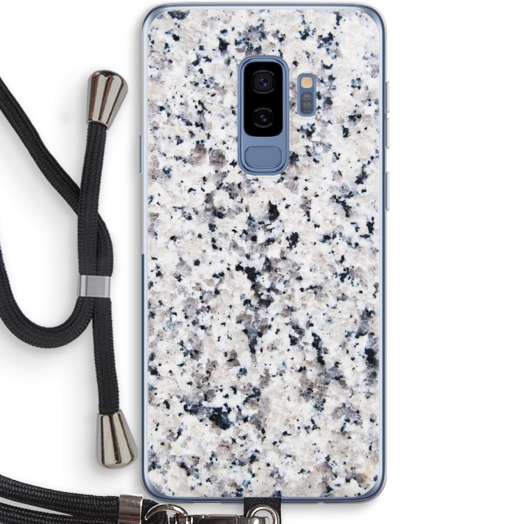 Gespikkelde marmer: Samsung Galaxy S9 Plus Transparant Hoesje met koord