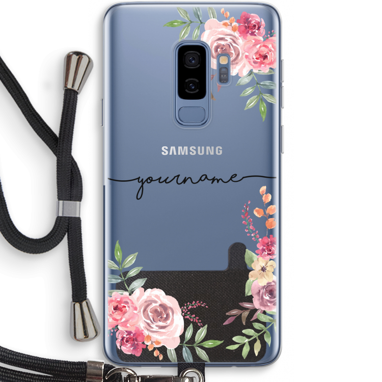 Rozen: Samsung Galaxy S9 Plus Transparant Hoesje met koord