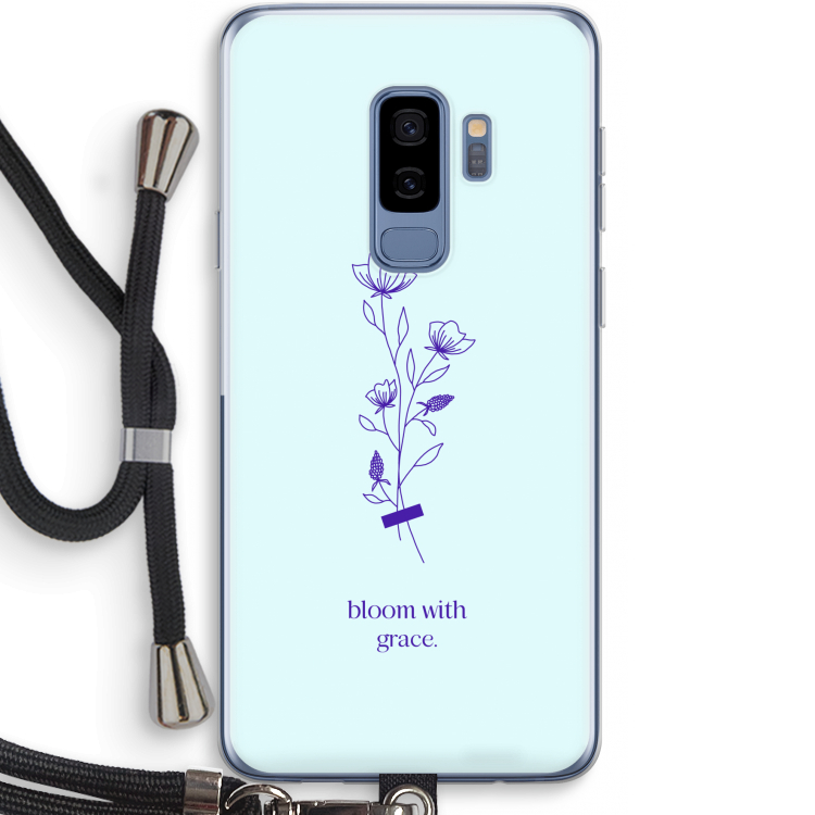 Bloom with grace: Samsung Galaxy S9 Plus Transparant Hoesje met koord