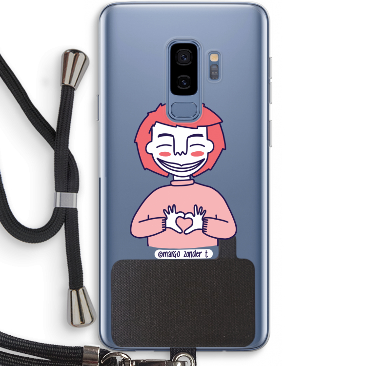 Hartje: Samsung Galaxy S9 Plus Transparant Hoesje met koord