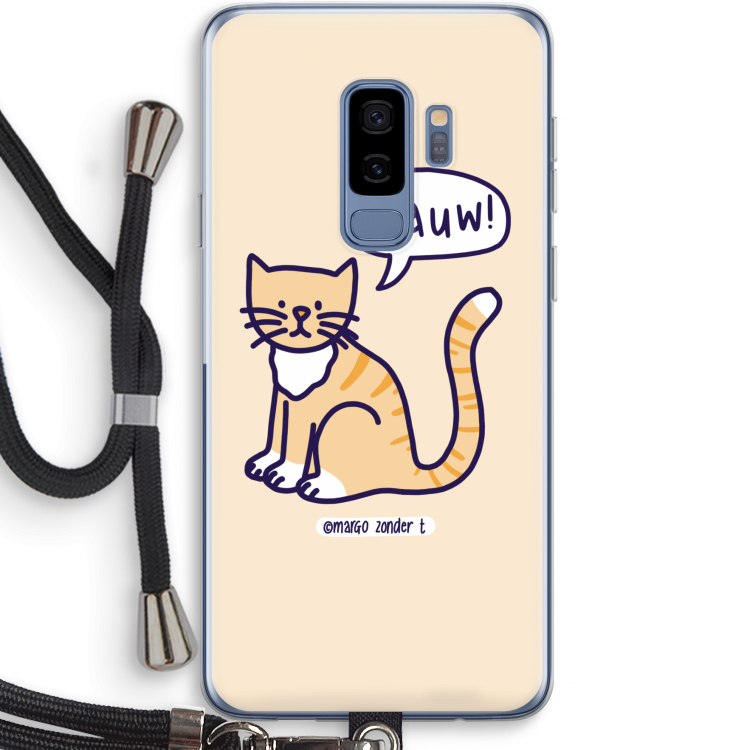 Miauw: Samsung Galaxy S9 Plus Transparant Hoesje met koord