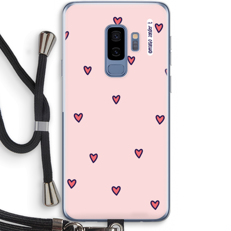 Hartjes: Samsung Galaxy S9 Plus Transparant Hoesje met koord