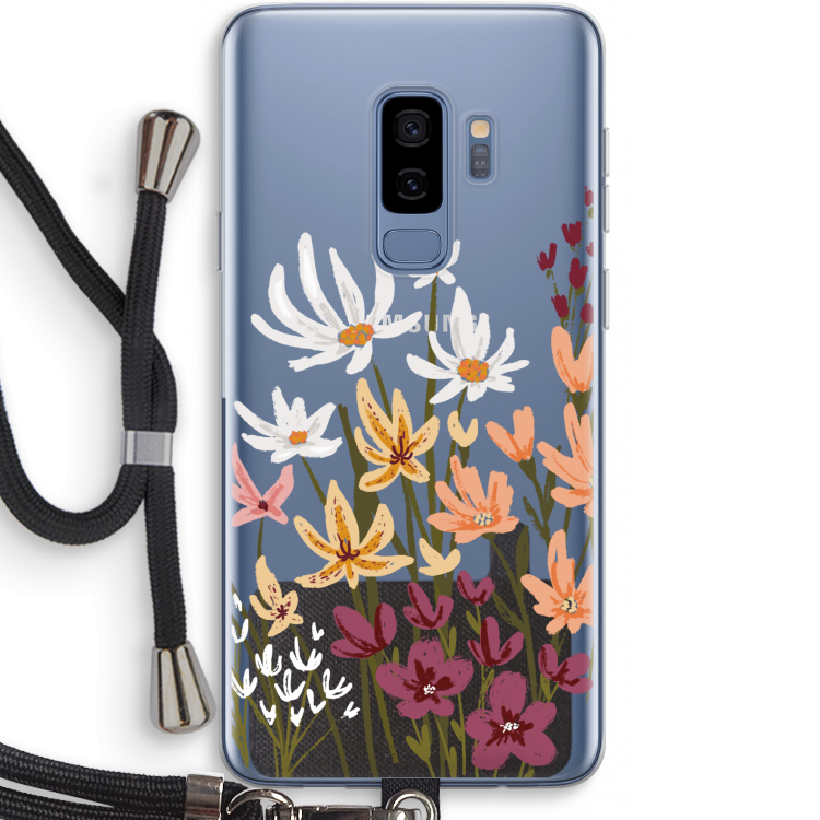 Painted wildflowers: Samsung Galaxy S9 Plus Transparant Hoesje met koord
