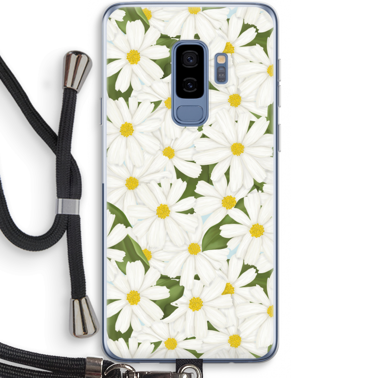 Summer Daisies: Samsung Galaxy S9 Plus Transparant Hoesje met koord