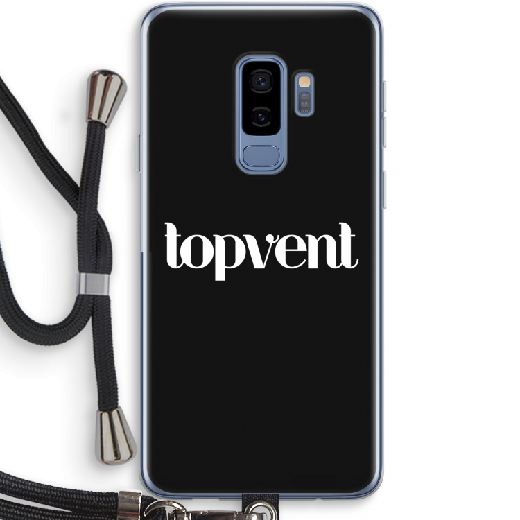Topvent Zwart: Samsung Galaxy S9 Plus Transparant Hoesje met koord