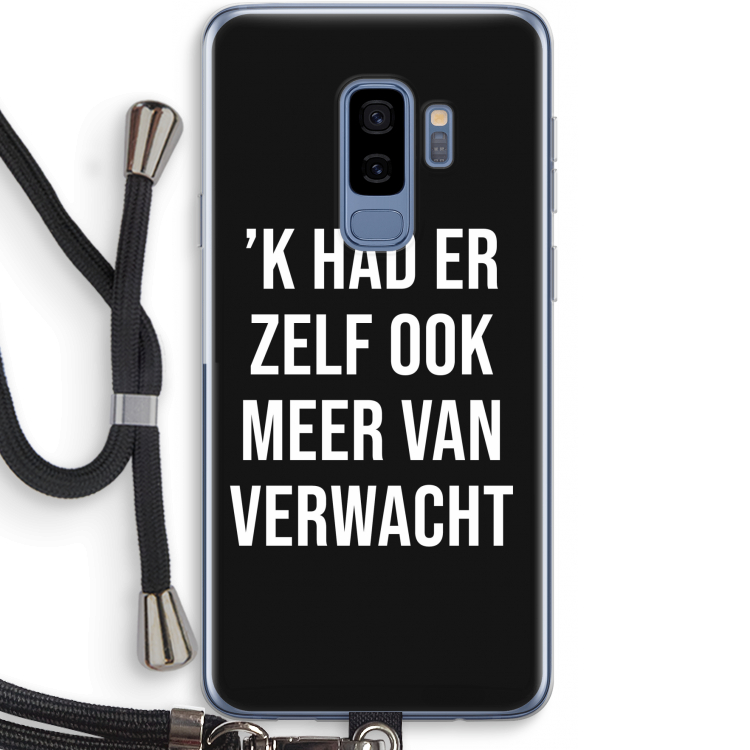 Meer verwacht - Zwart: Samsung Galaxy S9 Plus Transparant Hoesje met koord