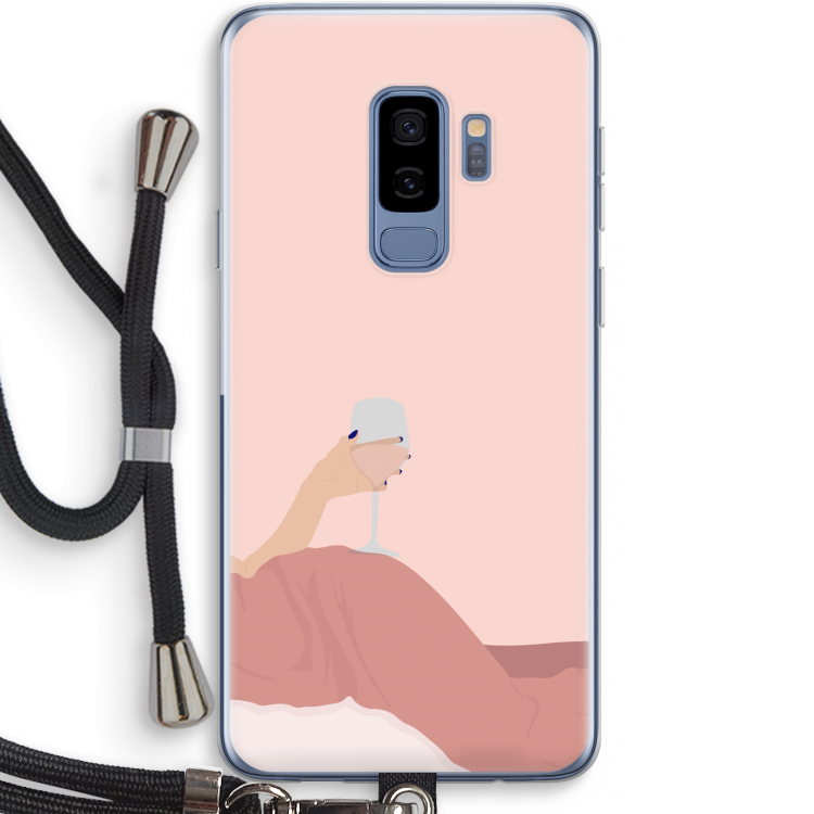 Wine: Samsung Galaxy S9 Plus Transparant Hoesje met koord