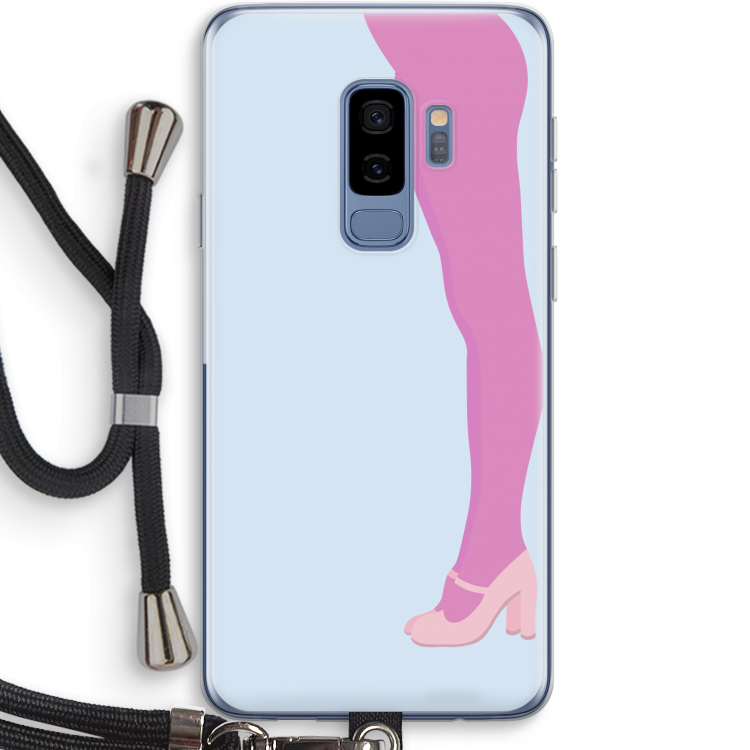 Pink panty: Samsung Galaxy S9 Plus Transparant Hoesje met koord