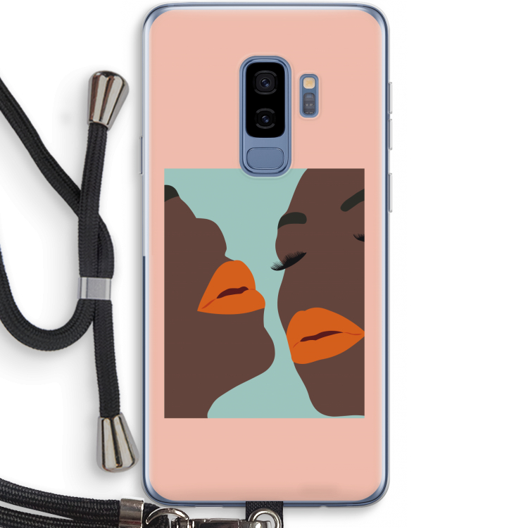 Orange lips: Samsung Galaxy S9 Plus Transparant Hoesje met koord