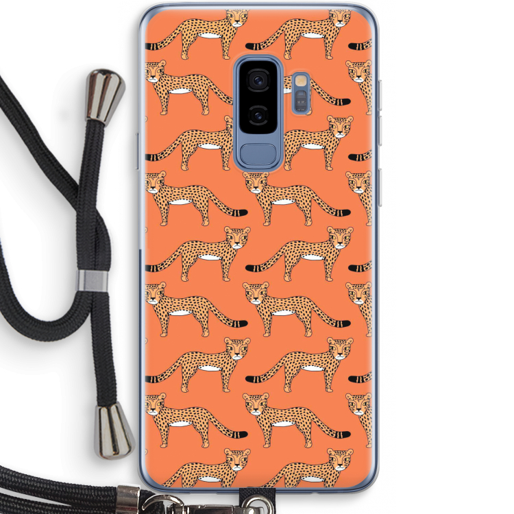 Cheetah: Samsung Galaxy S9 Plus Transparant Hoesje met koord