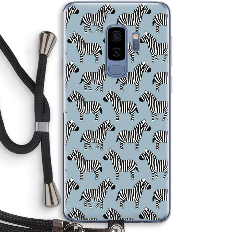 Zebra: Samsung Galaxy S9 Plus Transparant Hoesje met koord