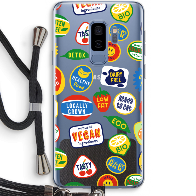 Fruitsticker: Samsung Galaxy S9 Plus Transparant Hoesje met koord