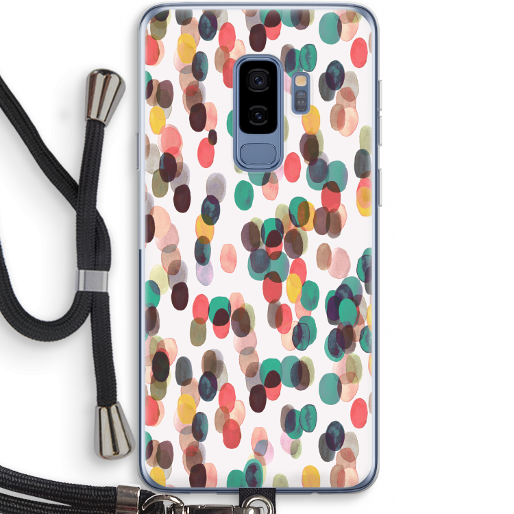 Tropical Dots: Samsung Galaxy S9 Plus Transparant Hoesje met koord
